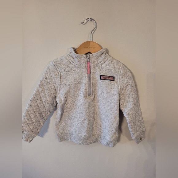 Vineyard Vines Toddler 3T Gray Quilted Half-Zip Pullover - Picture 1 of 8